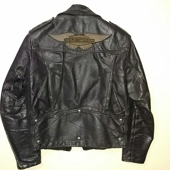 Vintage motorcycle jacket w/ Harley-Davidson patch - Picture 1 of 8
